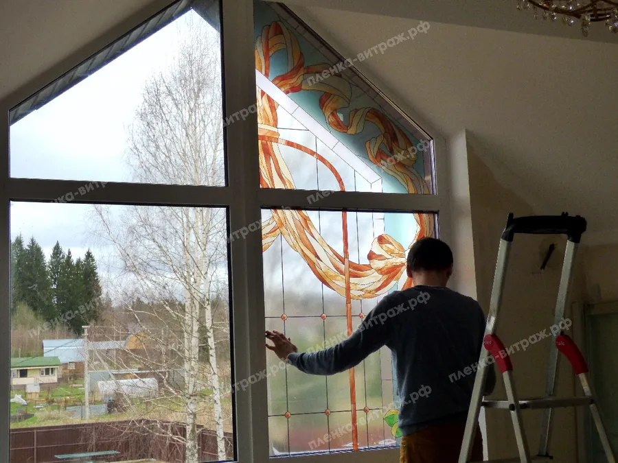 Пленка декор монтаж на окно