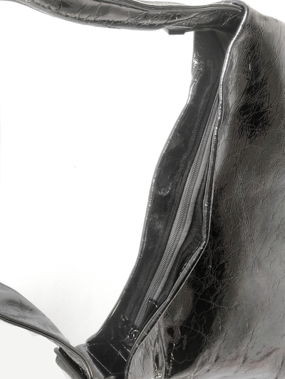 (АРТИКУЛ: 10154/3/5) СУМКА, БОЛЬШАЯ, НАТУРАЛЬНАЯ КОЖА, СЕРАЯ С СИЛЬНЫМ БЛЕСКОМ "СЕРЕБРО", ЧЕРЕЗ ПЛЕЧО *