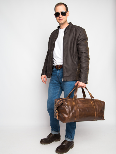 Кожаная дорожная сумка Avellino Premium brown (арт. 
4039-63)