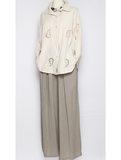 Юбка-брюки "Широкие палаццо" бежевые, св. бежевые р.48-54