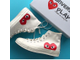 Кеды Converse Comme des GARÇONS play белые высокие