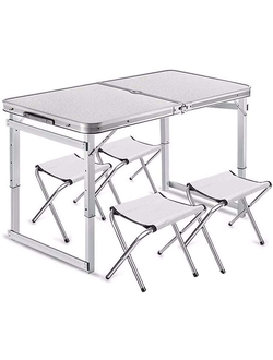 Стол складной + 4 стула 8812A (120*60)  Высота 75см 5mm