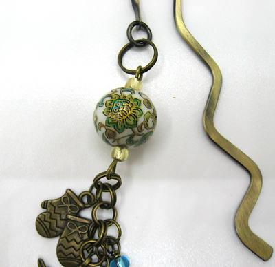 Закладка для книг "Зимние узоры" с бусиной Тенша