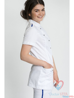 Брюки белые с синими лампасами IvaMED