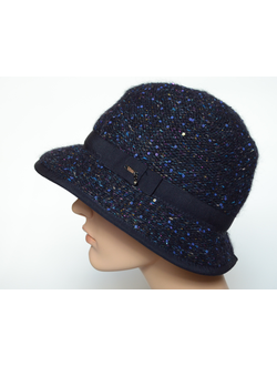 Фетровая шляпа с вязаной отделкой и пайетками Vizio Италия 6926 PL синяя