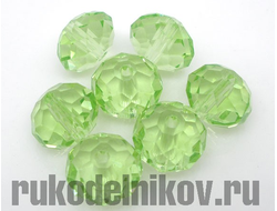 Бусина 10 мм имитация кристалла Сваровски, цвет-светло-зеленый