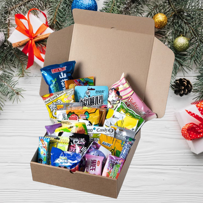 Новогодняя коробка сладостей - ASIA-BOX XXL (30-33 сладости)  (БЕСПЛАТНАЯ ДОСТАВКА)