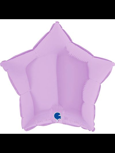Фольгированный шар с гелием Звезда сиреневый пастель 45см