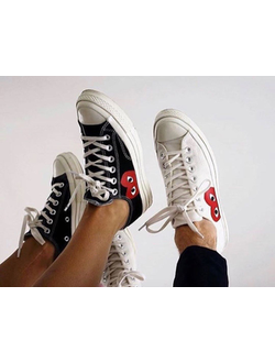 Converse comme des garçons play, кеды конверсы с сердцем фото