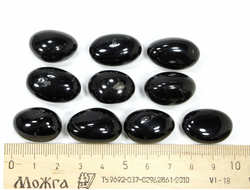 Турмалин черный, Шерл, галтовка в ассортименте, Бразилия (20-25 мм, 7-9 г) №28479