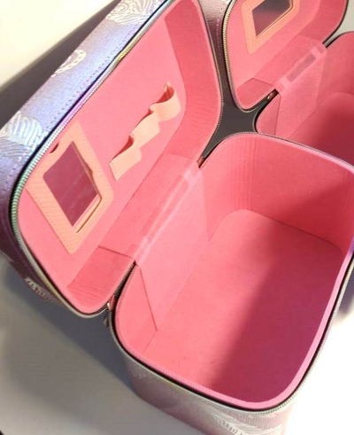 Набор Шкатулок для хранения косметики, 3шт, Цвет Розовый, Голубой, Серебро