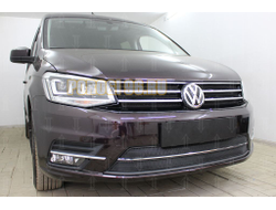 Защита радиатора Volkswagen Caddy 2015- (2 части) black низ