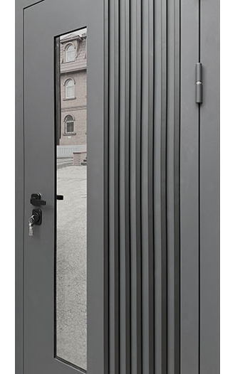 Дверь металлическая "RX-17 Термо, цвет Муар ral 7016, панель - rx-17 цвет ПВХ Белая матовая