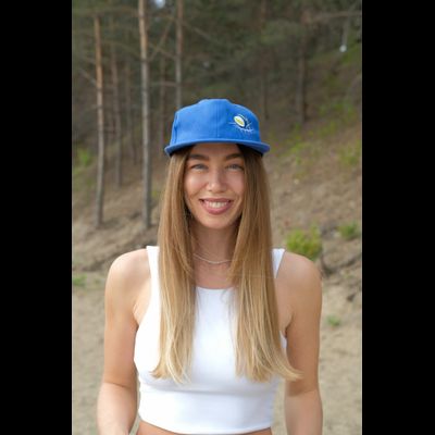 Кепка с прямым козырьком синяя (мяч пляжный)