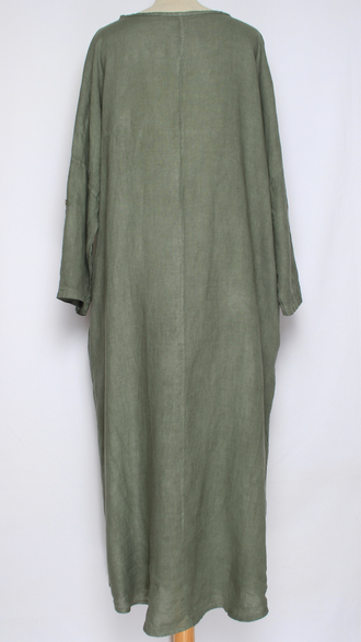 ПЛАТЬЕ БОХО ЛЬНЯНОЕ "СКЛАДКА" хаки, бежевое, лаванда до р.56