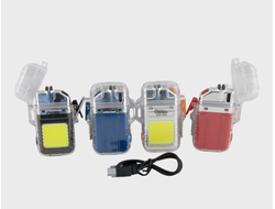 Зажигалка дуговая с фонариком OTS-C 01