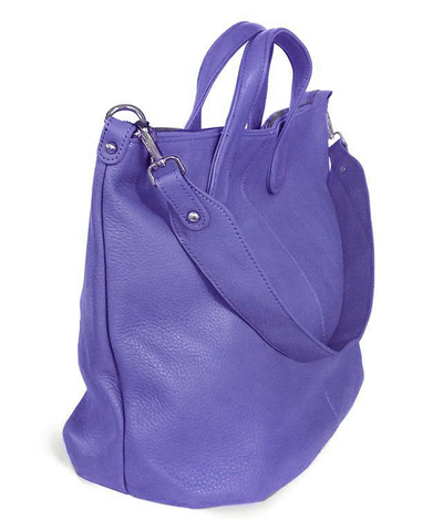 (АРТИКУЛ: 9618/1/82) СУМКА ЖЕНСКАЯ, БОЛЬШАЯ, НАТУРАЛЬНАЯ КОЖА, СИРЕНЕВАЯ, С ШИРОКИМ ПЛЕЧЕВЫМ РЕМНЕМ