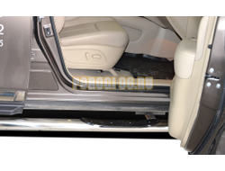 Пороги труба с проступью Папа Тюнинг d76 для Nissan Pathfinder 2015-