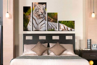 Модульная картина "Белый тигр"