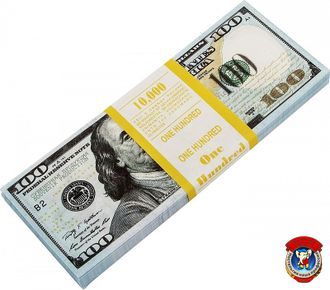 Пачка шуточных долларов (100 купюр х 100$)