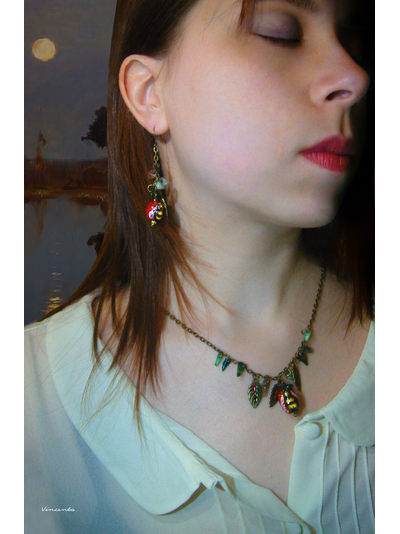 "Пчёлы с медовых лугов", комплект украшений в стиле бохо-шик