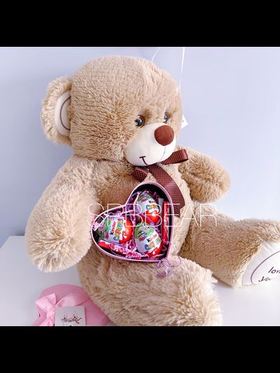 Подарочный набор №13 - Плюшевый мишка 85 см, Шар сердце, Киндер бокс малый