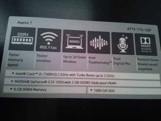 Acer aspire gtx best sale 1050