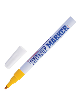 Маркер-краска лаковый (paint marker) MUNHWA "Slim", 2 мм, ЖЕЛТЫЙ, нитро-основа, алюминиевый корпус, SPM-08