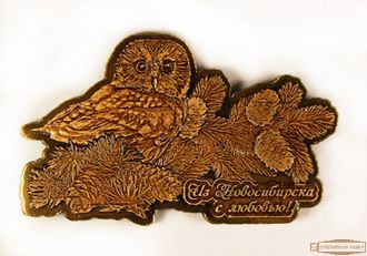 Магнит из бересты из Новосибирска с Любовью
