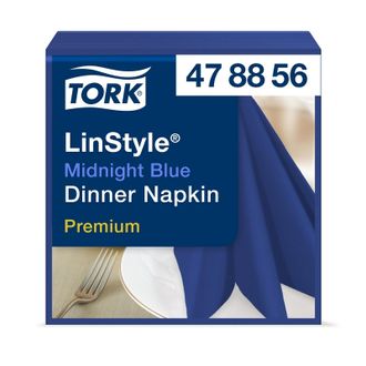 Салфетки Tork LinStyle Premium 39х39, синие 50шт/уп 478856