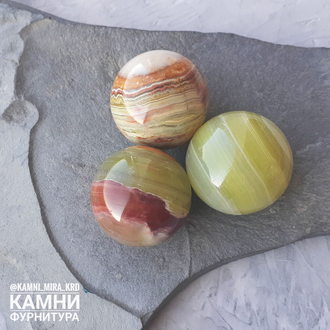 Шар "Оникс" пейзажный кальцит 36,5-38,5 мм, цена за штуку