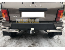 Защита заднего бампера угловая двойная d60/42 Нива Урбан (2014-…)