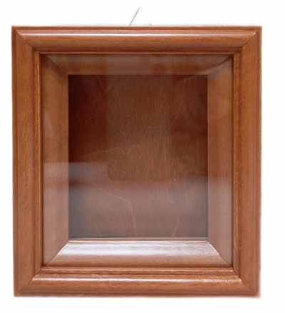 Киот деревянный с гладкой деревянной рамой для иконы формата 9х10,5см