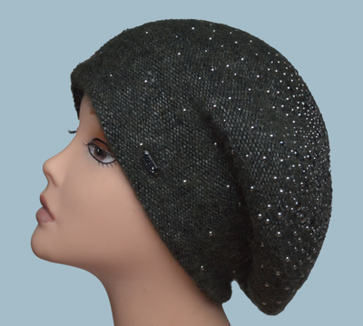 Вязаный зеленый женский берет 2019  Vizio Италия 6110