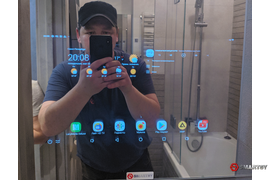 Смарт шкафчик с сенсорным зеркалом для ванной.