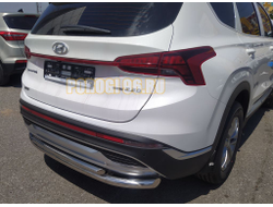 Защита заднего бампера двойная d60/42 для Hyundai Santa fe 2021-2024