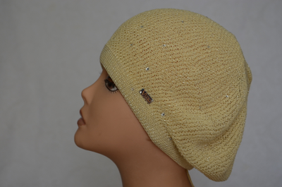 Желтый берет женский вязаный Vizio Италия 6625 весна - осень