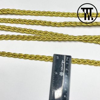 Тесьма металлизированная "Косичка", цв. Золото