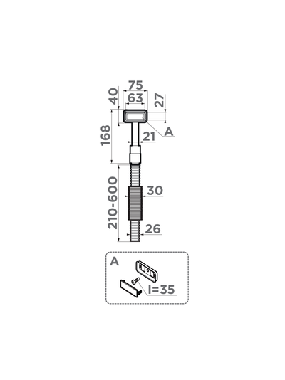 Сменный прямоугольный перелив OV-1-S