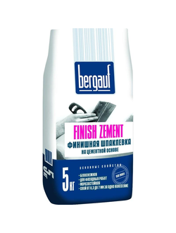 Bergauf Finish Zement - шпаклевка белая цементная, 5кг.