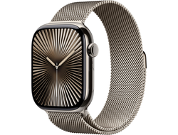 Apple Watch Series 10 46mm Natural Titanium Case with Natural Milanese Loop M/L