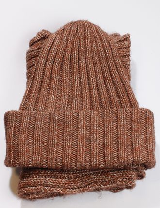 Екатеринбург. Комплект шапка и снуд "Лапша-резинка" 11203  и снуд "терракотовый