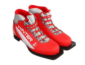 Ботинки лыжные TREK Winter 1 NN75 ИК, красные, лого серебро, размеры 34/38/39/40