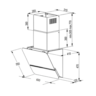 Наклонная вытяжка Korting KHC 69499 GN