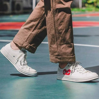 Converse play white low online