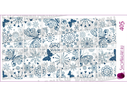 Слайдер-дизайн 405 - Синие снежинки и бабочки