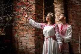 свадебное платье в русском стиле купить