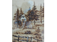 "Домик" картон акварель, сангина, белила 1917 год
