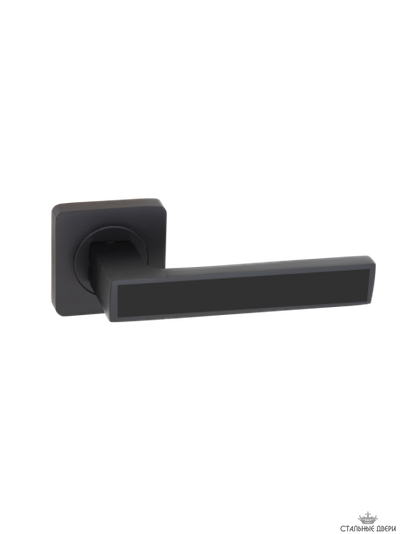 Ручка на квадратном основании VETTORE R06.120 MBP/BL (Чёрный Матовый/Чёрная Вставка)