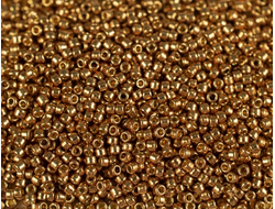 Бисер японский TOHO круглый 11/0 #PF0593 золотой миндальный, гальванизированный 5 грамм